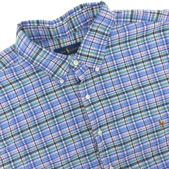 Ralph Lauren Other - Ralph Lauren Shirt Mens 2XB Cotton Multicolor Plaid Long Sleeve Flesh Pony‎